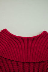 Racing Red Off-the-shoulder Knit Sweater Sweaters JT's Designer Fashion