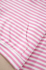 Pink Stripe Kangaroo Pocket Hoodie and Wide Leg Shorts Set Short Sets JT's Designer Fashion
