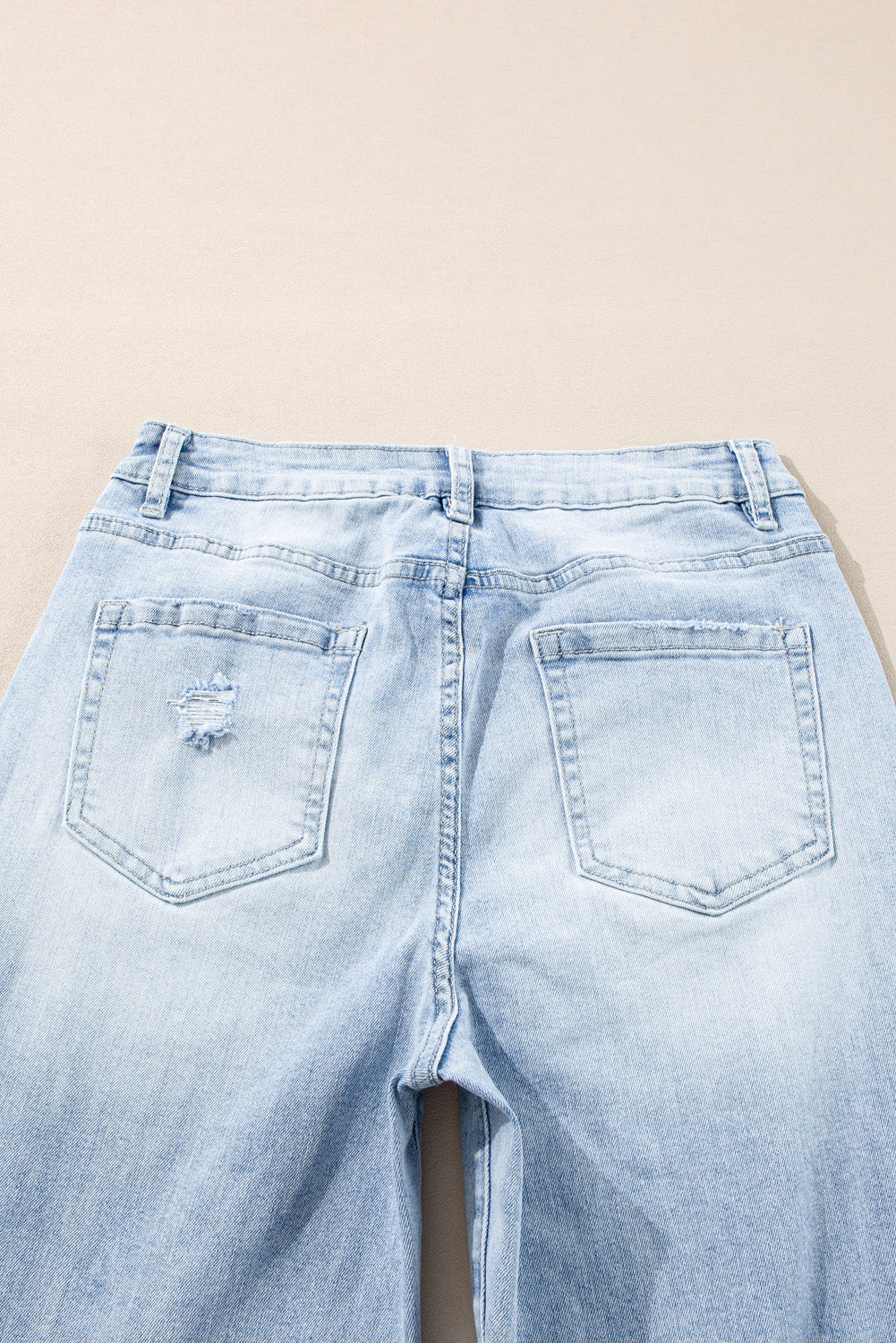Beau Blue Light Wash Distressed Flare Jeans Jeans JT's Designer Fashion