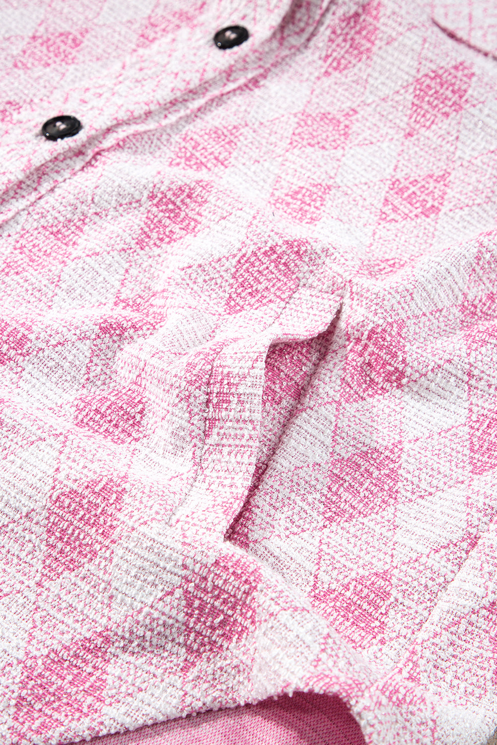 Delicacy Geometric Print Textured Flap Detail Shacket with Pocket Jackets JT's Designer Fashion