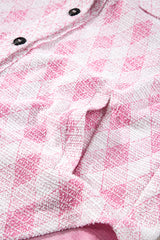 Delicacy Geometric Print Textured Flap Detail Shacket with Pocket Jackets JT's Designer Fashion