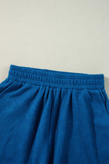 Bluing Solid Textured Crew Neck Short Set Short Sets JT's Designer Fashion