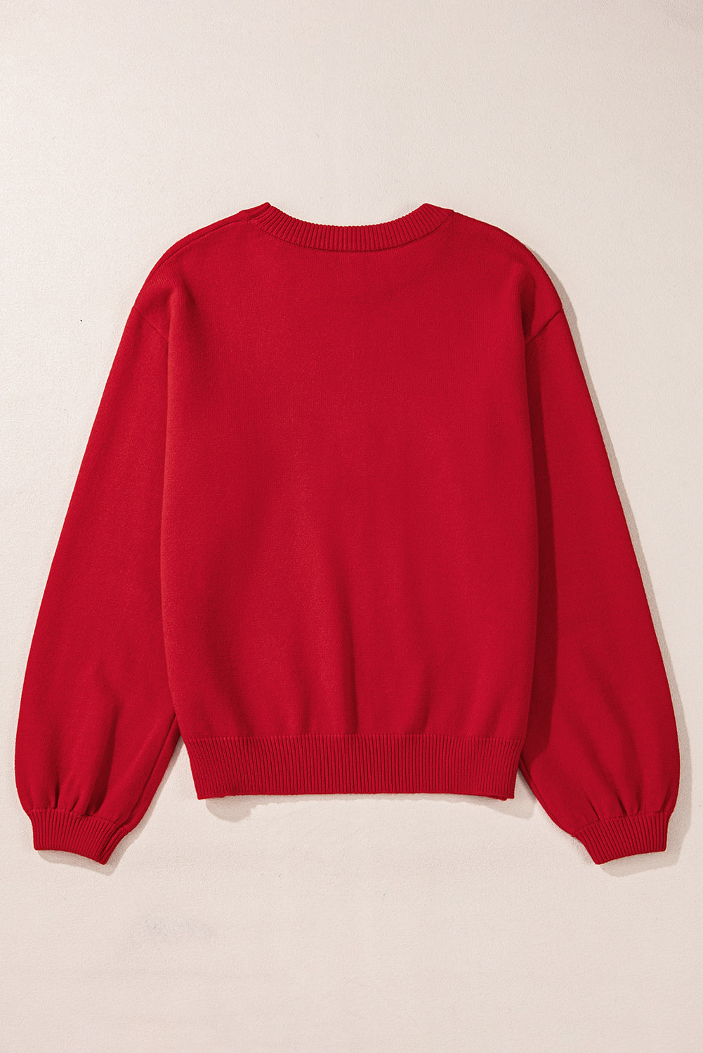 Fiery Red Pearl Beaded Merry Casual Sweater Sweaters JT's Designer Fashion