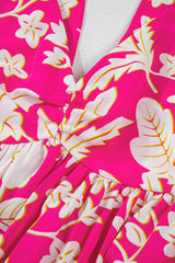 Rose Floral V Neck Crisscross Backless Long Dress Maxi Dresses JT's Designer Fashion