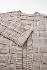 Delicacy Textured Knit Open Front Chic Cardigan with Pockets Cardigans JT's Designer Fashion