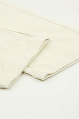 Beige Corduroy High Waist Straight Leg Pants Pants & Culotte JT's Designer Fashion