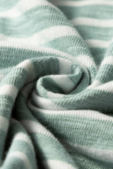 Green Stripe Shirred Frilled High Waist Sleeveless Loose Fit Long Dress Maxi Dresses JT's Designer Fashion