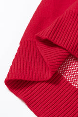 Racing Red Merry Graphic Sequin Sleeve Turtleneck Sweater Sweaters JT's Designer Fashion