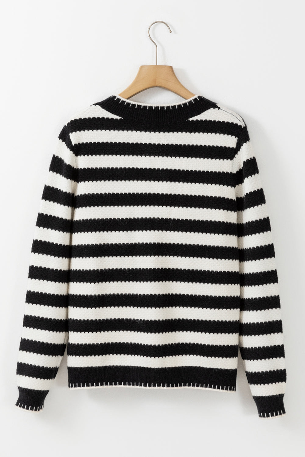 White Stripe Chic Golden Button Cardigan Sweater Cardigans JT's Designer Fashion