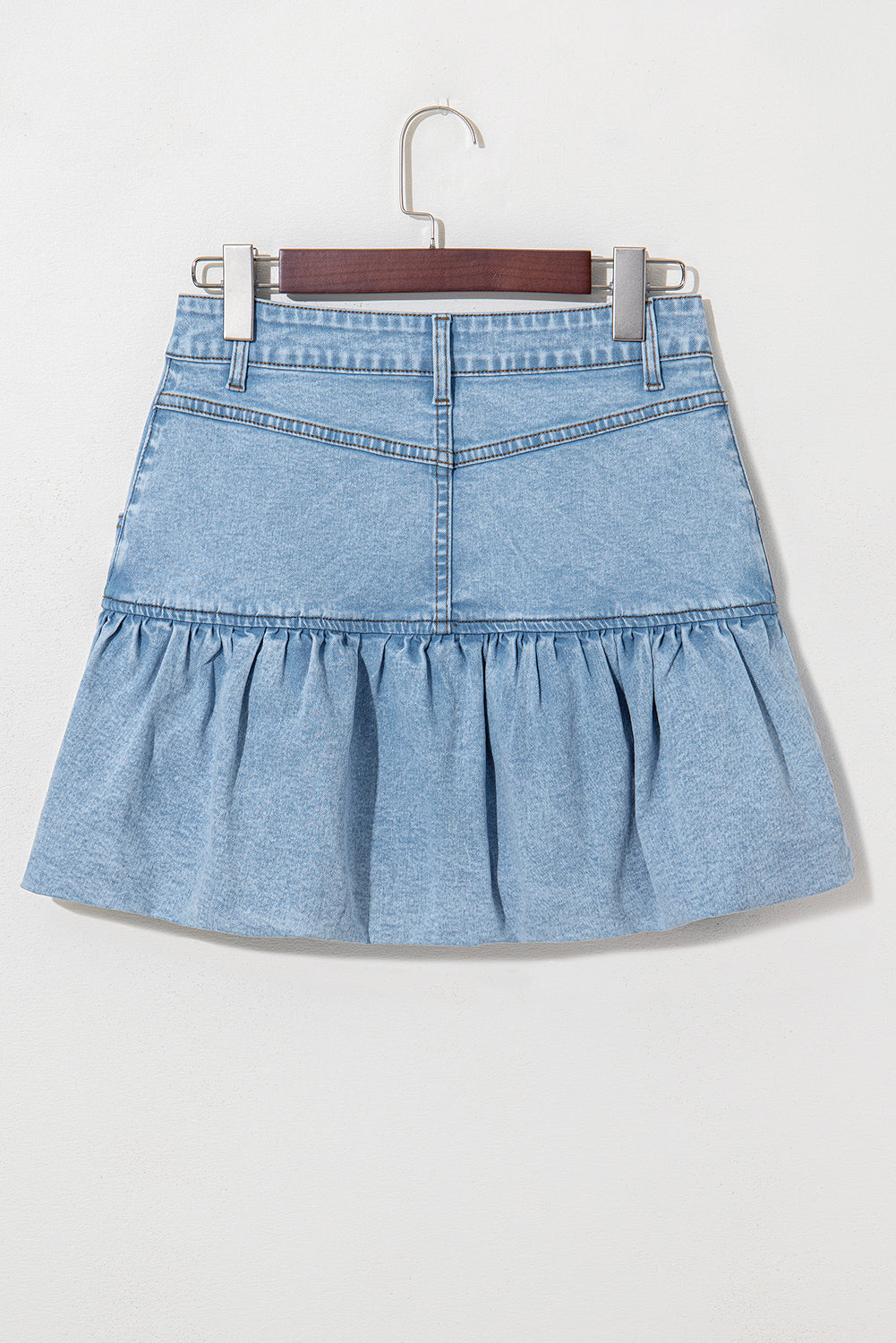 Myosotis Bubble Hem Denim Mini Skirt Skirts & Petticoat JT's Designer Fashion