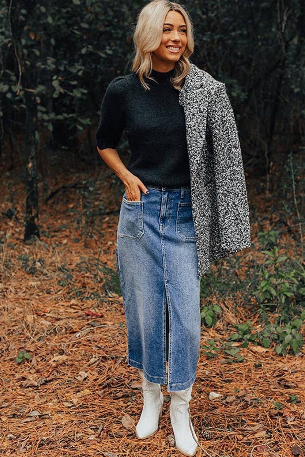 Black Knotted Keyhole Nape Short Sleeve Knit Sweater Top Sweaters & Cardigans JT's Designer Fashion
