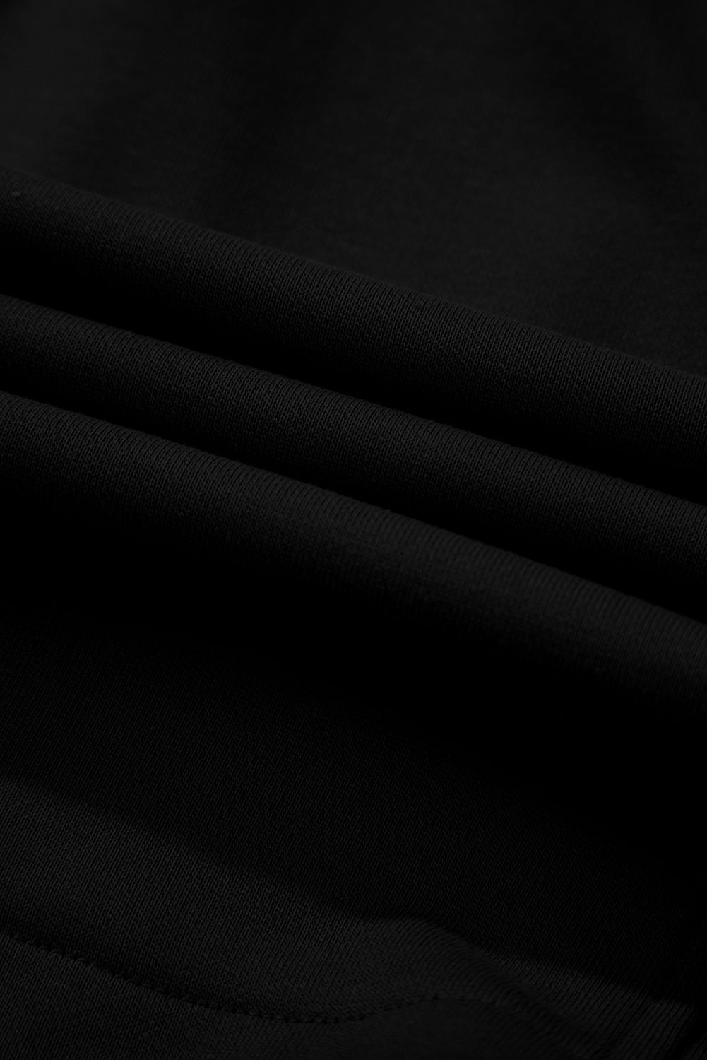 Black French Terry Zipped Collar Sleeveless Drawstring Waist Mini Dress Mini Dresses JT's Designer Fashion