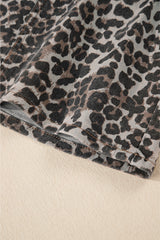 Khaki Leopard Denim Mini Skirt Skirts & Petticoat JT's Designer Fashion