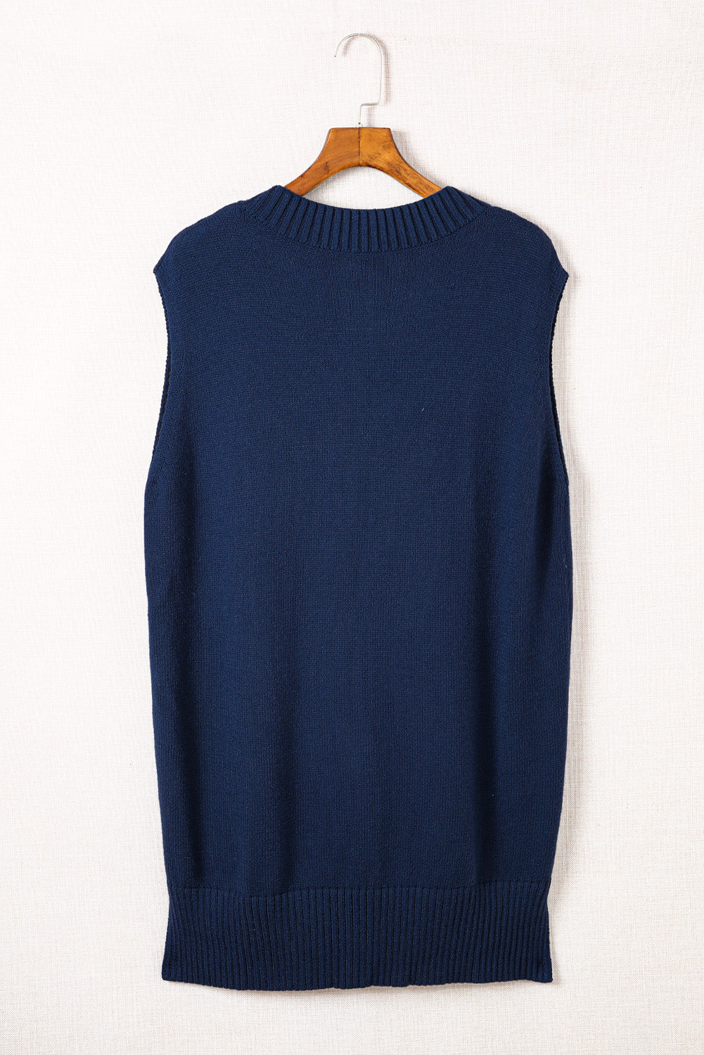 Dark Blue Knit Vest Pullover Sweater Sweaters & Cardigans JT's Designer Fashion