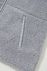 Medium Grey Fleece Zip Up Drawstring Hooded Pocketed Jacket Jackets JT's Designer Fashion