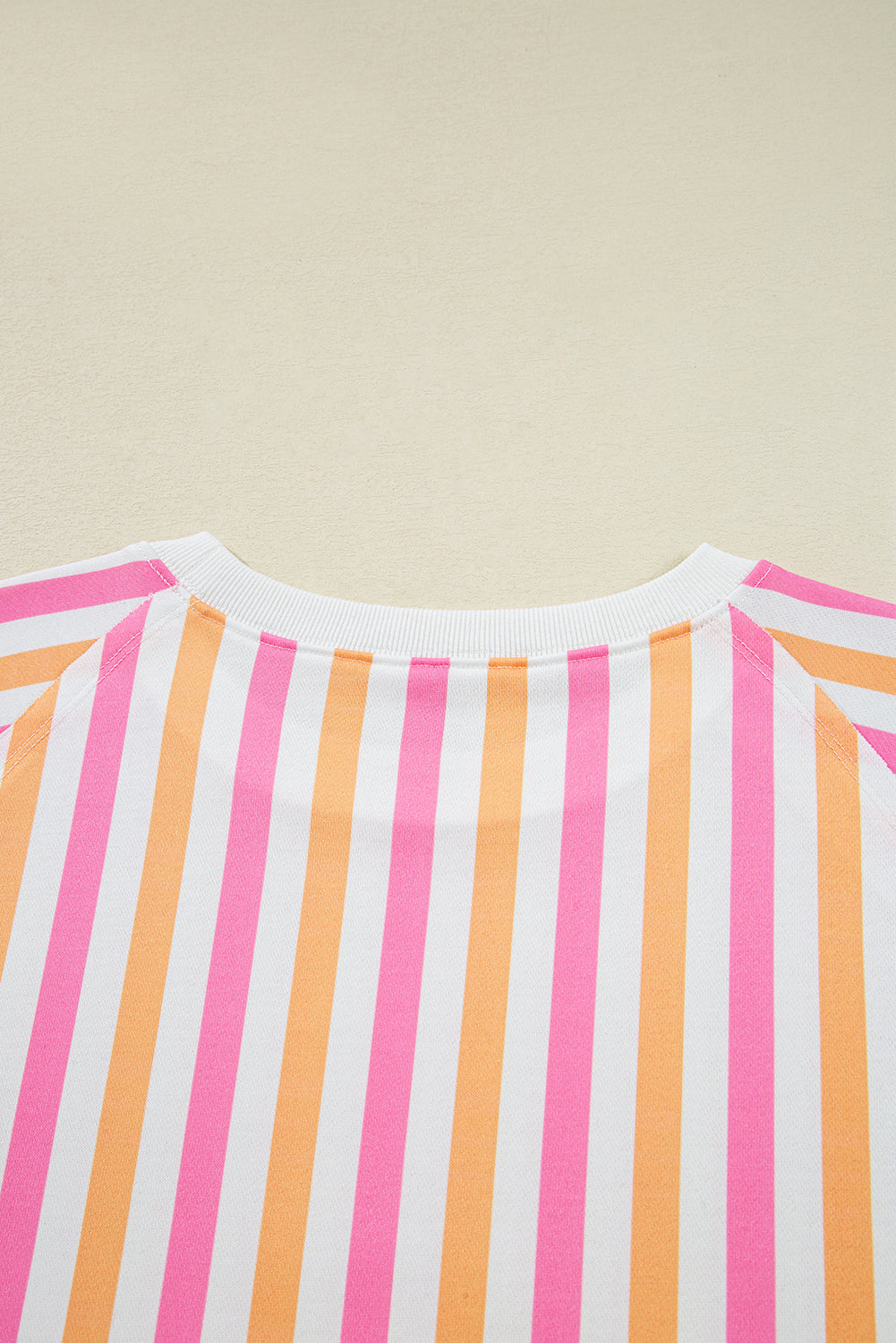 Pink Stripe Drop Shoulder Half Sleeve Loose Tee and Shorts Casual Set Short Sets JT's Designer Fashion