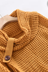 Mustard Buttoned Wrap Turtleneck Sweater Sweaters & Cardigans JT's Designer Fashion