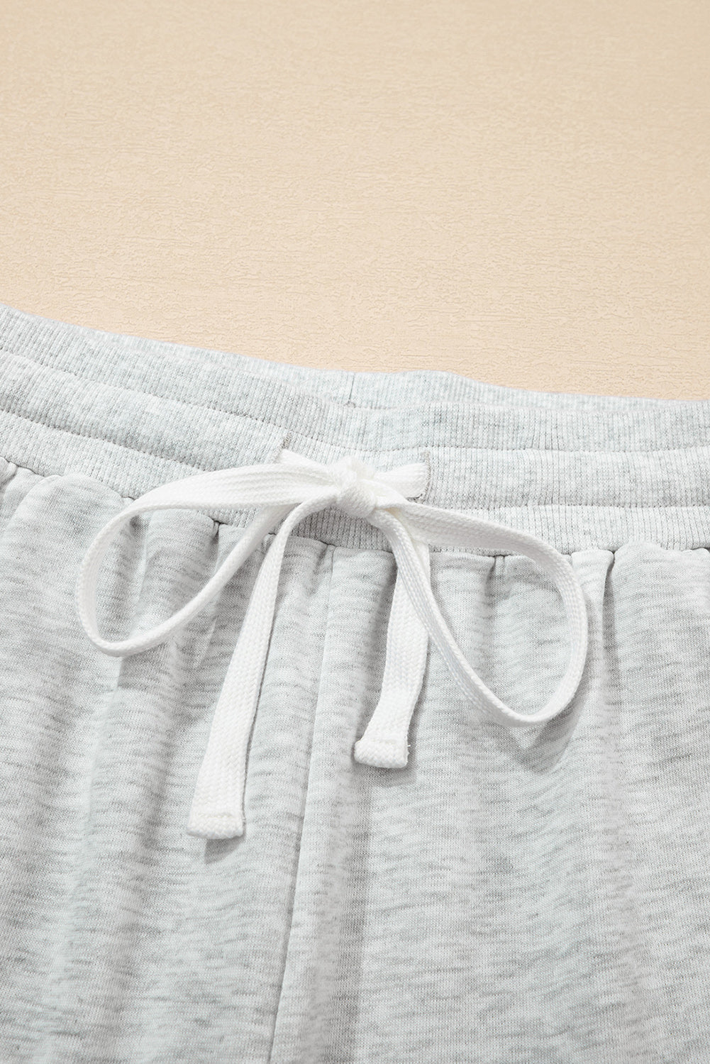 Light Grey Color Block Raw Hem Pullover and Casual Shorts Set Short Sets JT's Designer Fashion