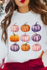 Beige Thanksgiving Halloween Pumpkin Graphic Pullover Sweatshirt Beige 50%Polyester+50%Cotton Graphic Sweatshirts JT's Designer Fashion