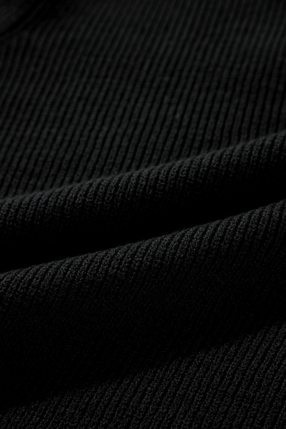 Black Lightweight Ribbed Knit Button Front V Neck Cardigan Cardigans JT's Designer Fashion