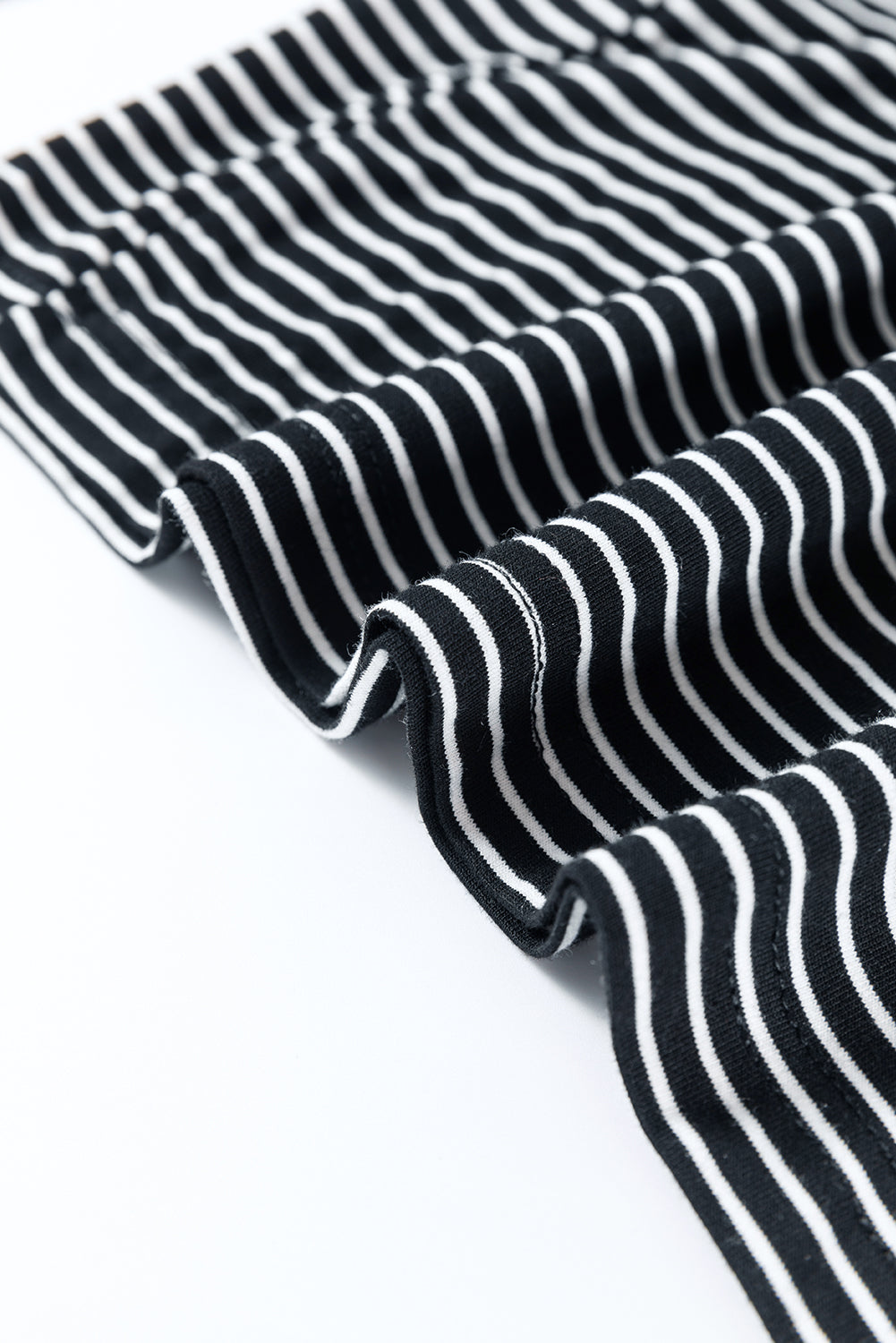 Black white Striped Print Buttoned Wide Leg Sleeveless Jumpsuit Jumpsuits & Rompers JT's Designer Fashion