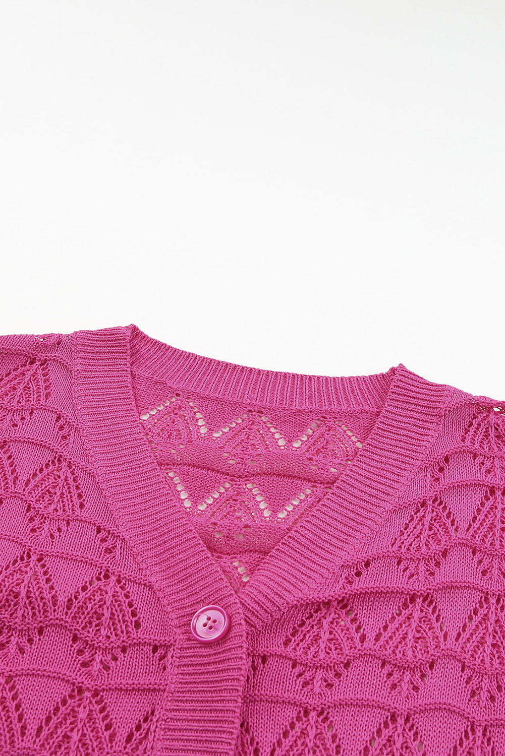 Rose Lightweight Buttoned Front Crochet Cardigan Cardigans JT's Designer Fashion