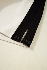 Black Contrast Zipped Stand Collared T Shirt and Short Set Short Sets JT's Designer Fashion