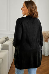 Black Front Pocket and Buttons Closure Cardigan Sweaters & Cardigans JT's Designer Fashion