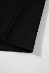 Black Solid Color Collared Slit Neck Sleeveless Mini Dress Mini Dresses JT's Designer Fashion