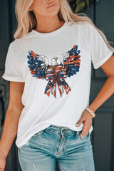White American Flag Eagle Print Independence Day Tee Graphic Tees JT's Designer Fashion