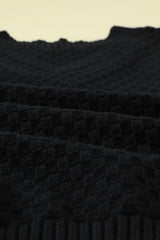 Black V-Neck Twist Knitted Vest Sweater Sweaters & Cardigans JT's Designer Fashion