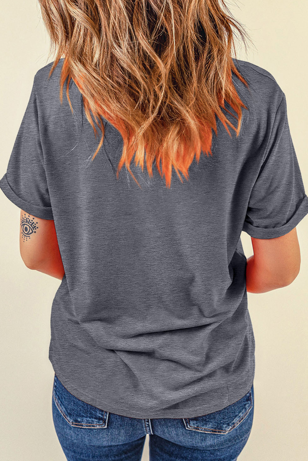 Gray American Flag Bow Map Graphic Tee Graphic Tees JT's Designer Fashion