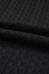 Black Textured Knit Side Pockets Open Front Cardigan Cardigans JT's Designer Fashion