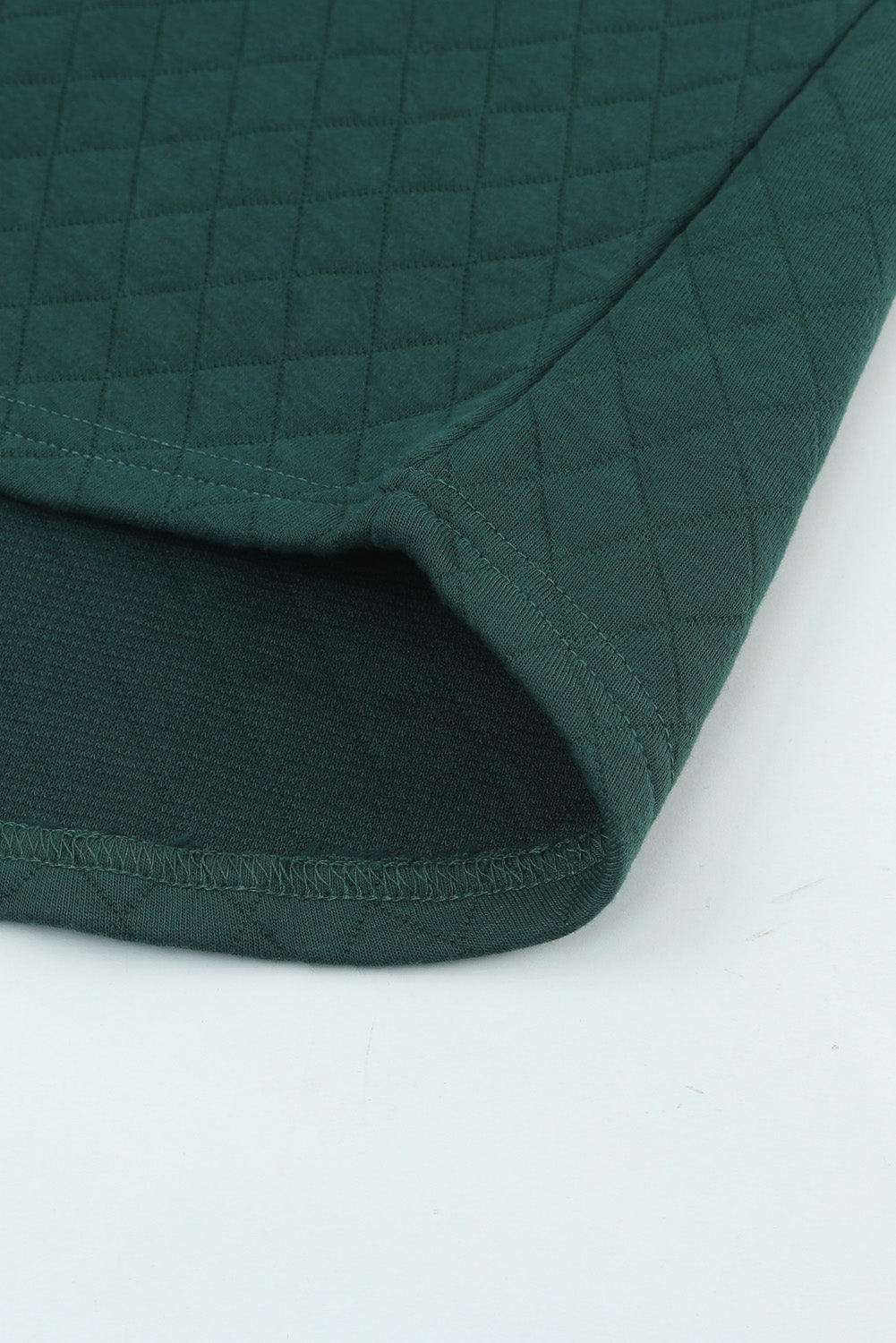 Green Geometric Texture Plaid Trim Sweatshirt Sweatshirts & Hoodies JT's Designer Fashion