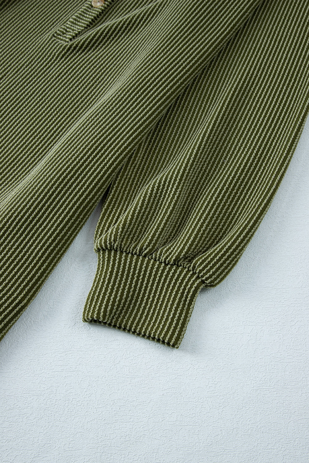 Moss Green Corded Buttons Placket Drop Shoulder Collared Shift Dress Mini Dresses JT's Designer Fashion
