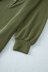 Moss Green Corded Buttons Placket Drop Shoulder Collared Shift Dress Mini Dresses JT's Designer Fashion