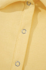 Yellow Cream Button Collar Drop Shoulder Pullover and Shorts 2pcs Outfit Short Sets JT's Designer Fashion