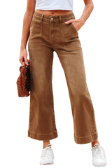 Breen Cropped High Rise Wide Leg Jeans Jeans JT's Designer Fashion