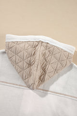 Beige Quilted Textured Patchwork Loose Fit Hooded Jacket Jackets JT's Designer Fashion