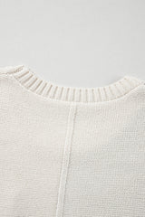 Gold Flame Colorblock Patched Pocket Drop Shoulder Sweater Sweaters JT's Designer Fashion