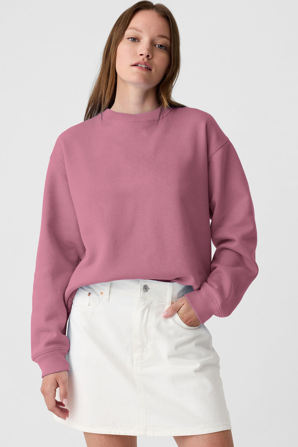 Valerian Plain Drop Shoulder Crewneck Pullover Sweatshirt Sweatshirts & Hoodies JT's Designer Fashion