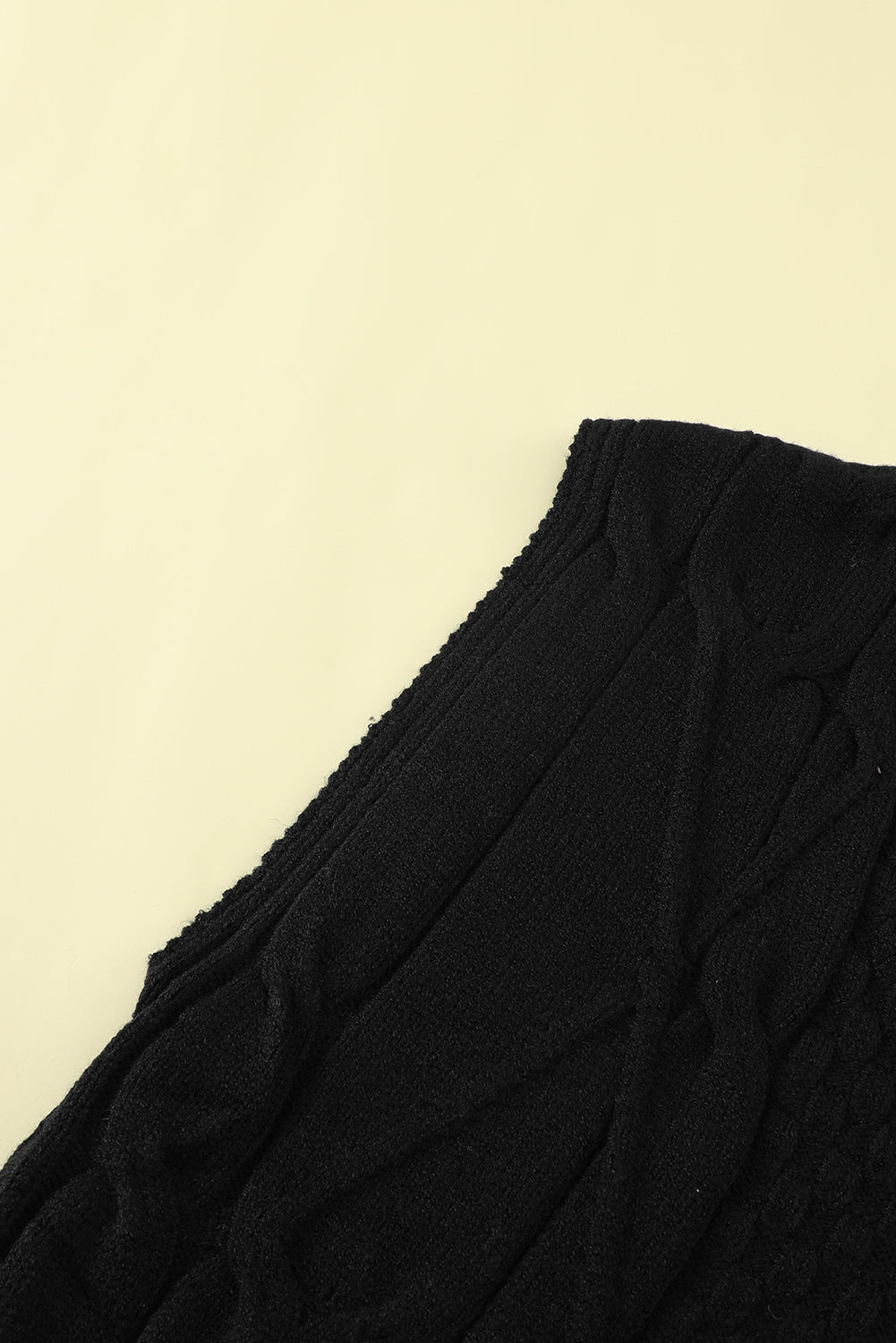 Black V-Neck Twist Knitted Vest Sweater Sweaters & Cardigans JT's Designer Fashion
