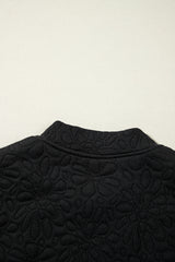 Black Floral Quilted Jacket Jackets JT's Designer Fashion