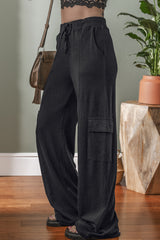 Carbon Grey Cargo Pockets Drawstring Sweatpants Pants & Culotte JT's Designer Fashion