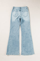 Dusk Blue Acid Wash Extra Wide Leg High Waist Long Jeans Jeans JT's Designer Fashion