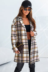 Pink Plaid Button Up Lapel Jacket Plaid Shackets JT's Designer Fashion