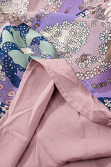 Purple Vintage Daisy Floral Puff Sleeve Ruffle Short Dress Floral Dresses JT's Designer Fashion