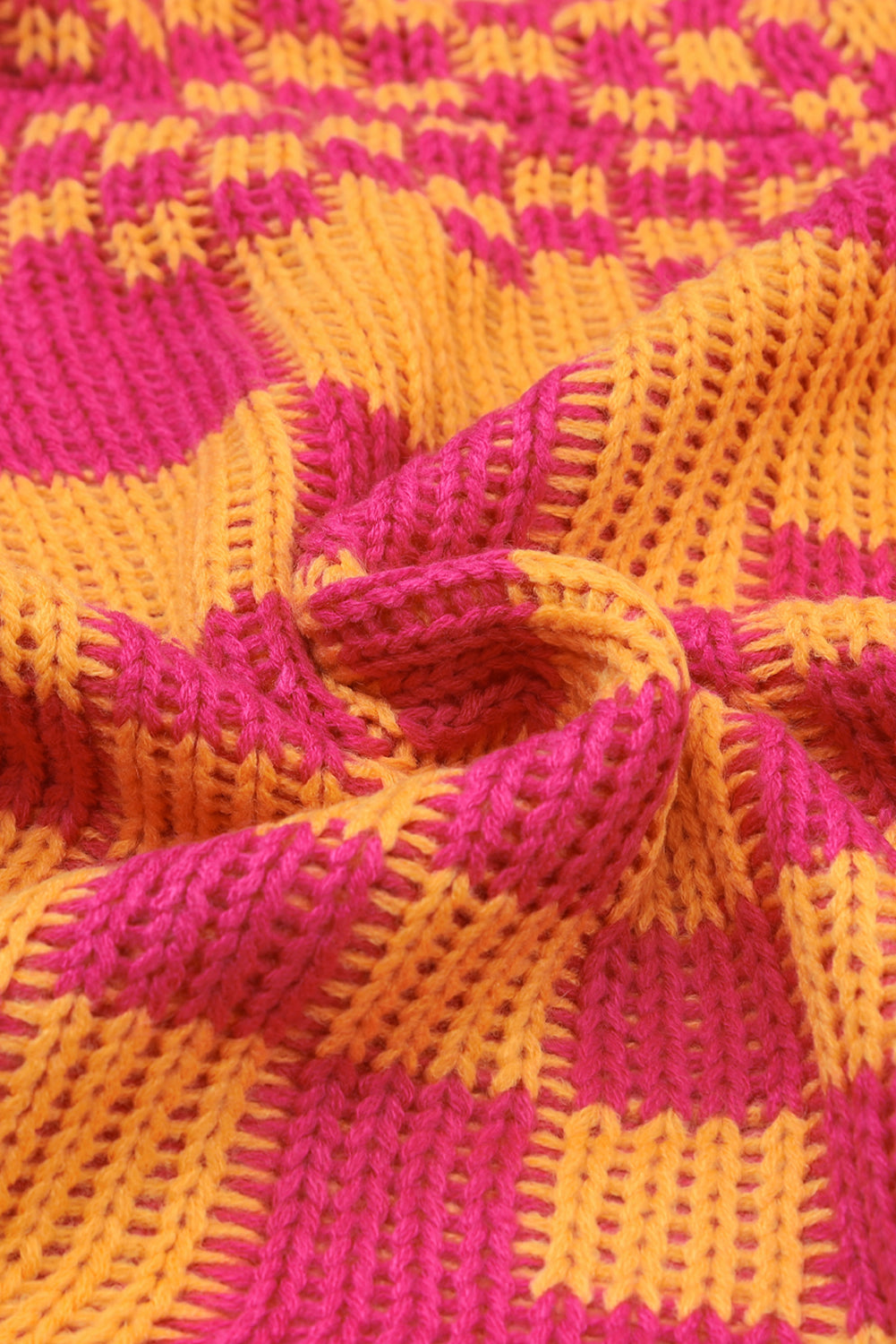 Multicolor Open Front Mixed Checkered Pattern Knit Cardigan Sweaters & Cardigans JT's Designer Fashion