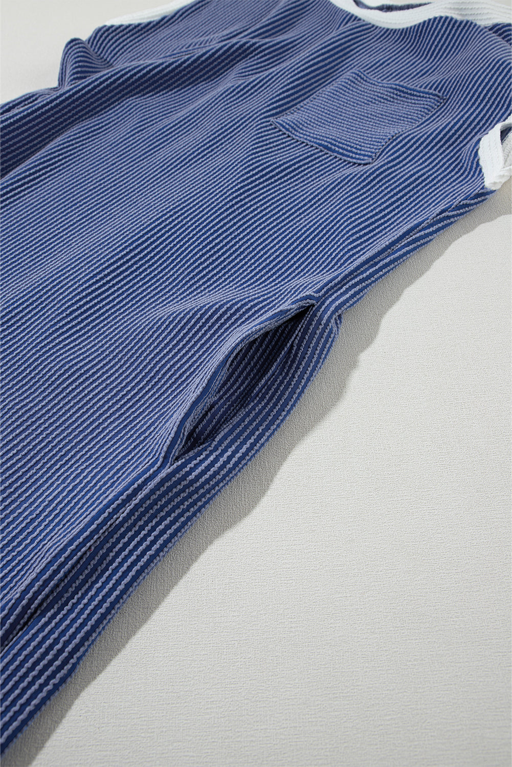 Sail Blue Rib Textured Cap Sleeve T-Shirt Dress T Shirt Dresses JT's Designer Fashion