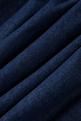 Sail Blue Puff Sleeve Lace-up Neckline Splicing Denim Blouse Blouses & Shirts JT's Designer Fashion